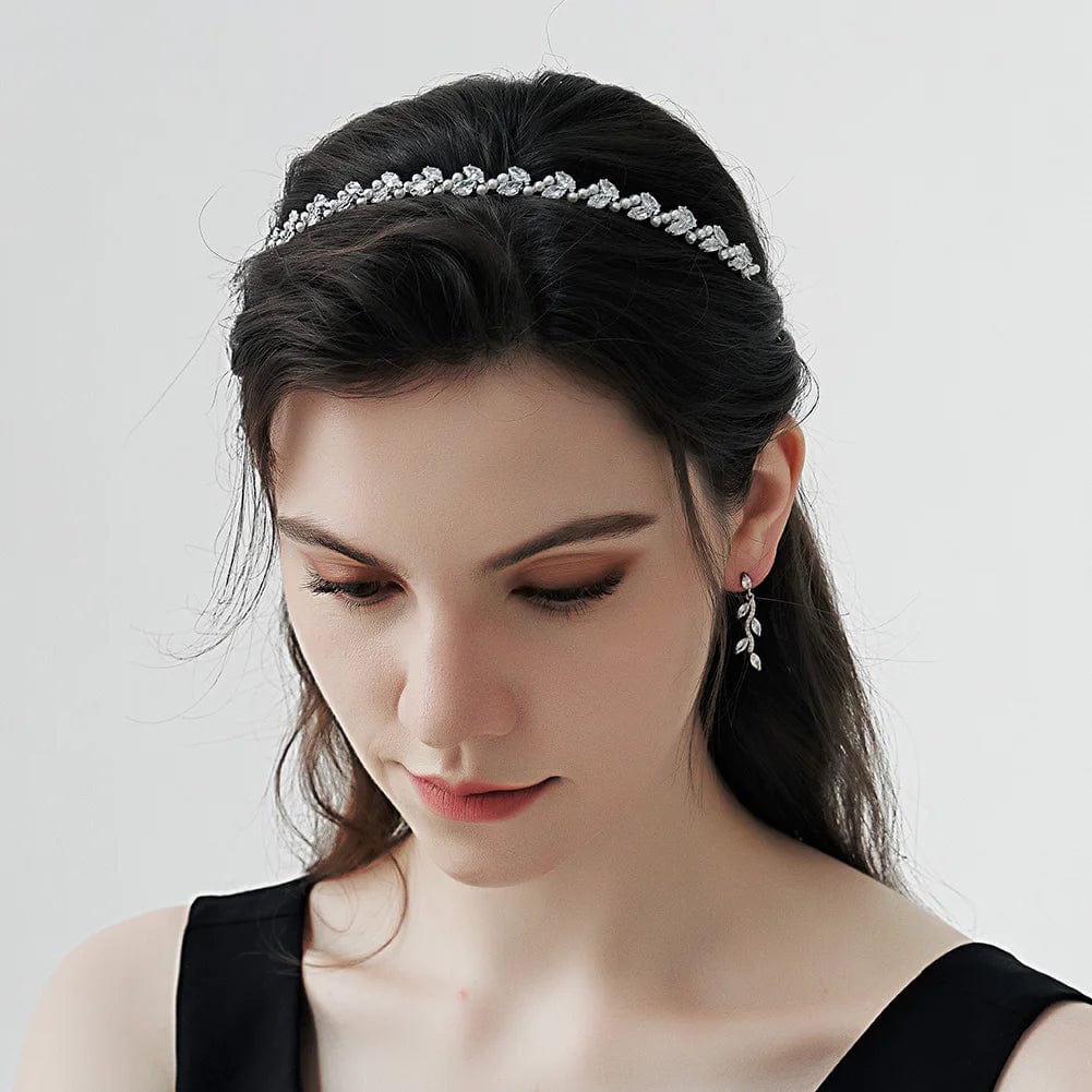 TS-J2954S Bride's Headpieces for Bridal Rhinestone Wedding Crowns and Tiaras Party Sparkle Pearl ZC Headband