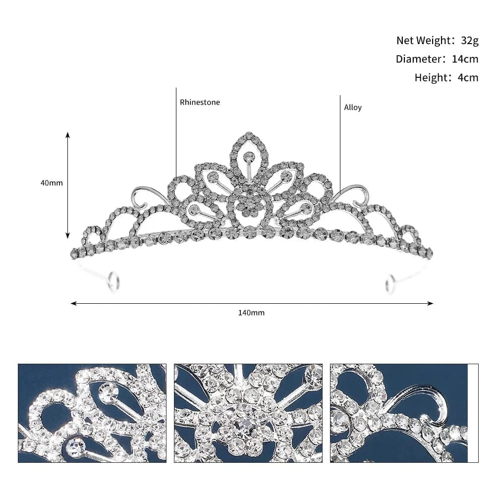 TS-J3070S Wholesale Classic Silver Tiara Wedding Bride Small Rhinestone Crystal Tiaras Crown for Queens Corona hair jewelry