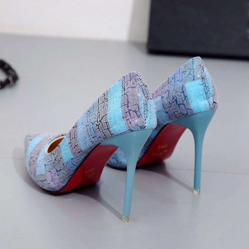 TX Fancy Color Fashionable Heels High Quality Ladies Heels Pumps Slip On Heals Shoes For Women