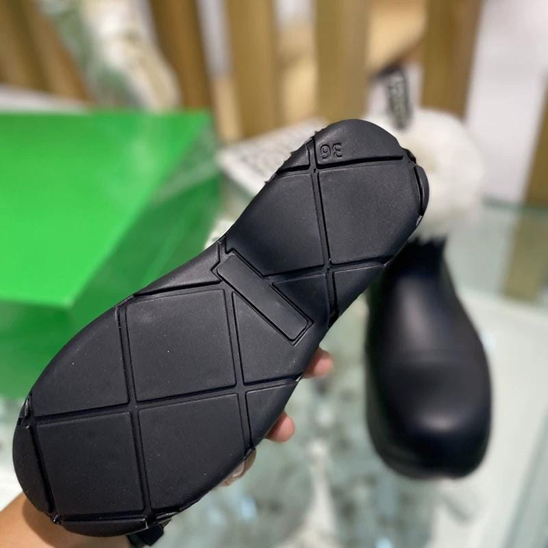 TX Fashionable thicken soled women rain boots shoes fleece warm waterproof short boots women