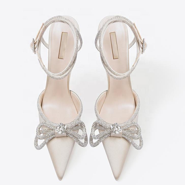 TX New Arrivals designer brand sexy crystal bow knot stiletto heels sandals women 2022