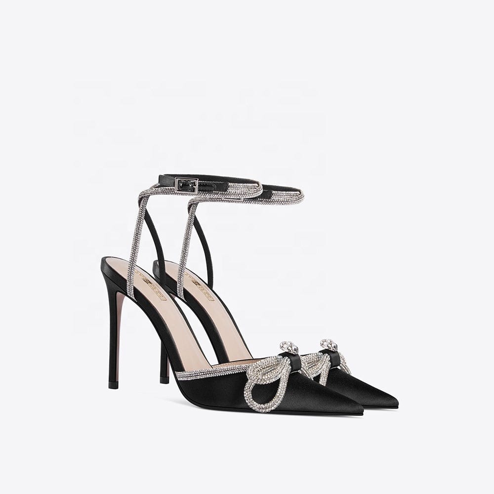 TX New Arrivals designer brand sexy crystal bow knot stiletto heels sandals women 2022