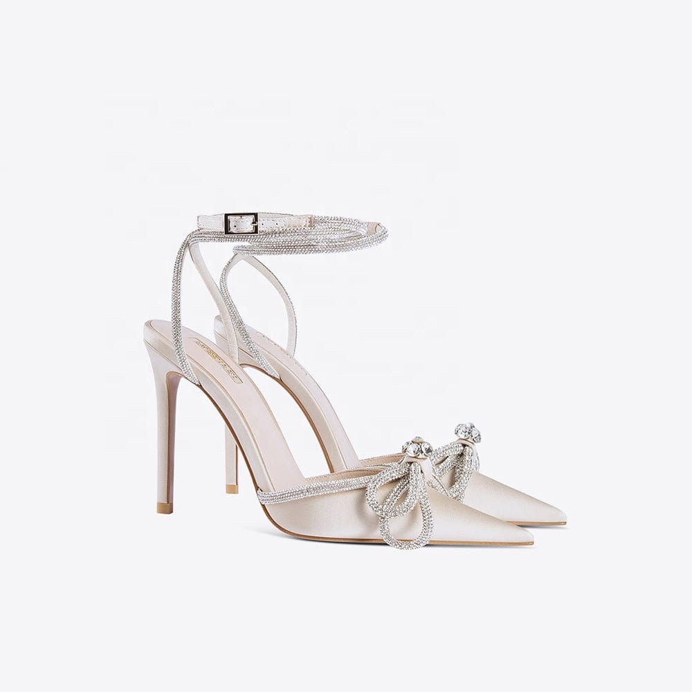 TX New Arrivals designer brand sexy crystal bow knot stiletto heels sandals women 2022