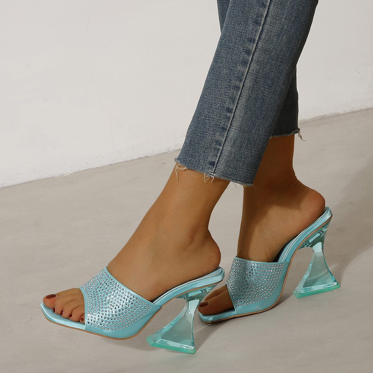 TX new arrivals High quality fashion Pointed orange high heel sandal womans girls shoes