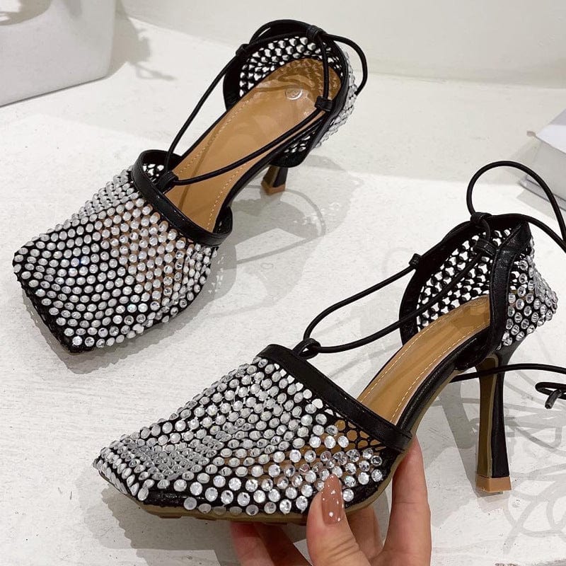 TX New Arrivals low price Colorful Designs cross strap low stiletto high heeled designer sandals