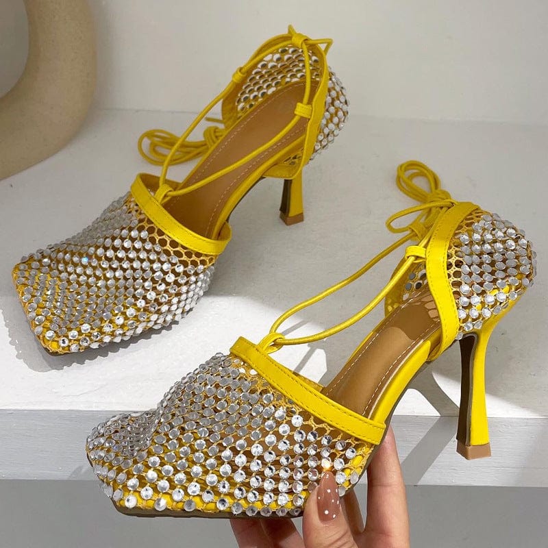 TX New Arrivals low price Colorful Designs cross strap low stiletto high heeled designer sandals