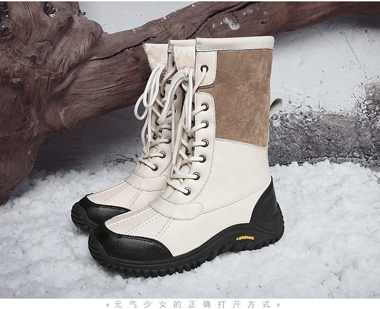 TX New warm outdoor Martin boots snow shoes women's waterproof non-slip high-top cotton fleece snow boots women