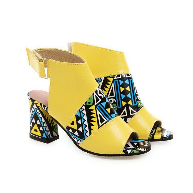 TX Spring and summer new fashion sandals women colorblock sandals summer thick heel designer sandals