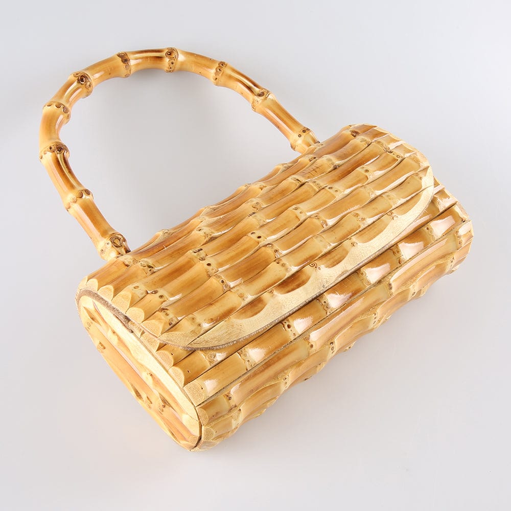 Unique Handmade wood rattan bamboo root evening bag handbag