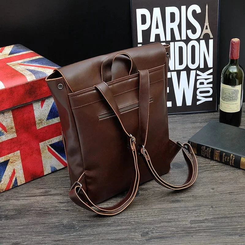 Unisex  Leather Laptop Backpack  Business Smart Professional Lightweight Daypacks school backpack bag