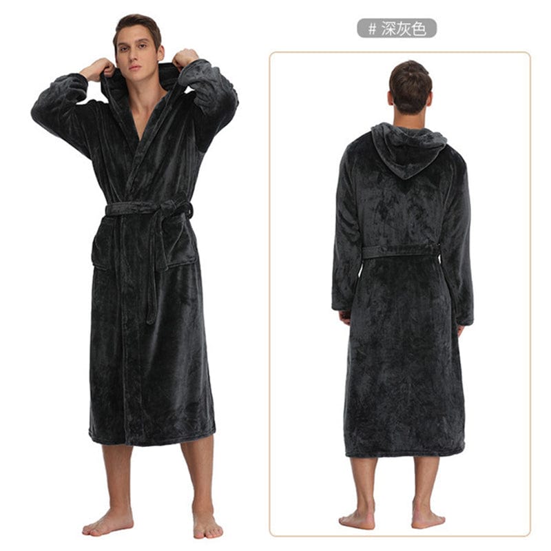unisex winter warm soft terry cloth flannel bathrobes women's warm plus size 1 piece long sleeve robe pajama gown for women