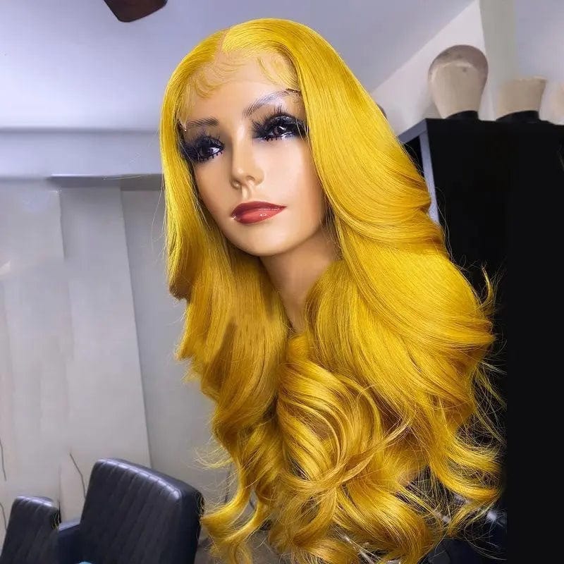 Unprocessed 100% Virgin Hair Vendors Brazilian Transparent Human Hair Wig Ginger Color Body Wave Lace Front Wig With Pre-Plucked