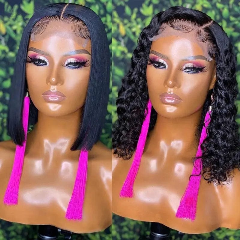 Unprocessed Brazilian Human Hair Natural Black Color Straight Cuticle Aligned With Baby Hair Lace Front Wigs
