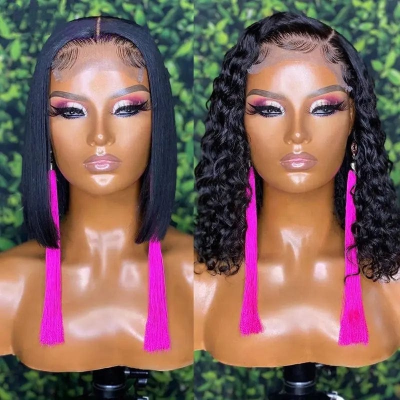 Unprocessed Brazilian Human Hair Natural Black Color Straight Cuticle Aligned With Baby Hair Lace Front Wigs