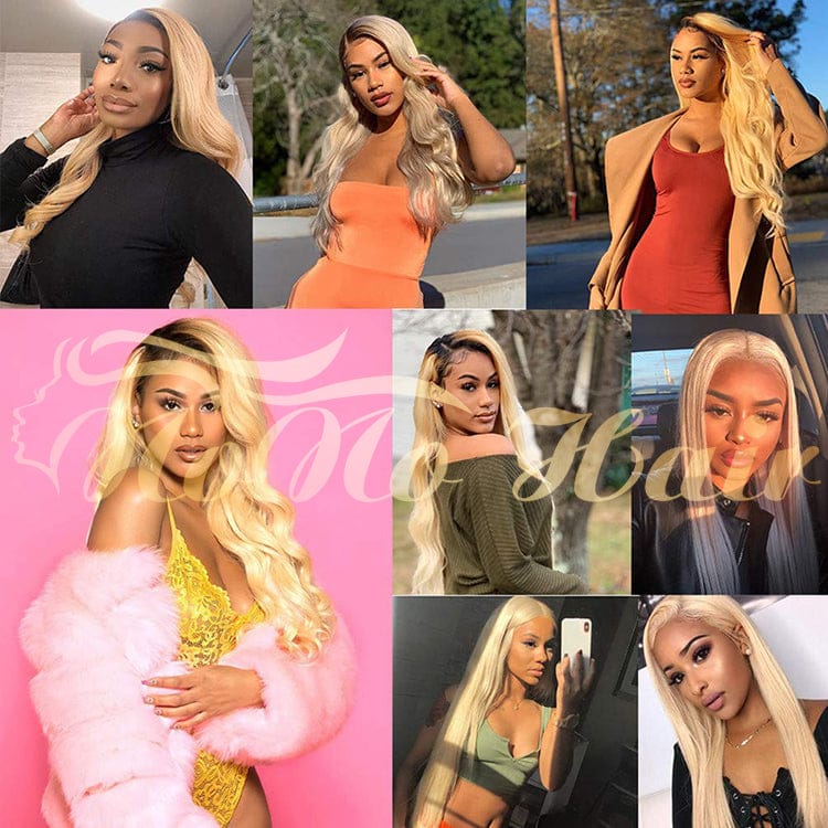 Unprocessed Human straight Hair Weave, Factory Price Straight Brazilian Virgin 613 Blonde Hair Bundles