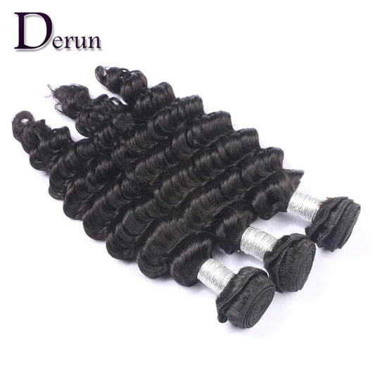Unprocessed Virgin Brazilian Human Hair Cuticle Aligned Deep Wave Hair Bundles of Qingdao Derun