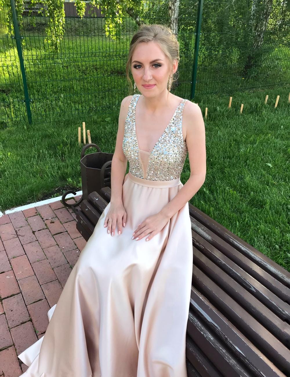 Vestido De Noche Largo Women Elegant Stain Round Neck Lace Gown Sleeveless Formal Evening Dresses drop shipping fulfill