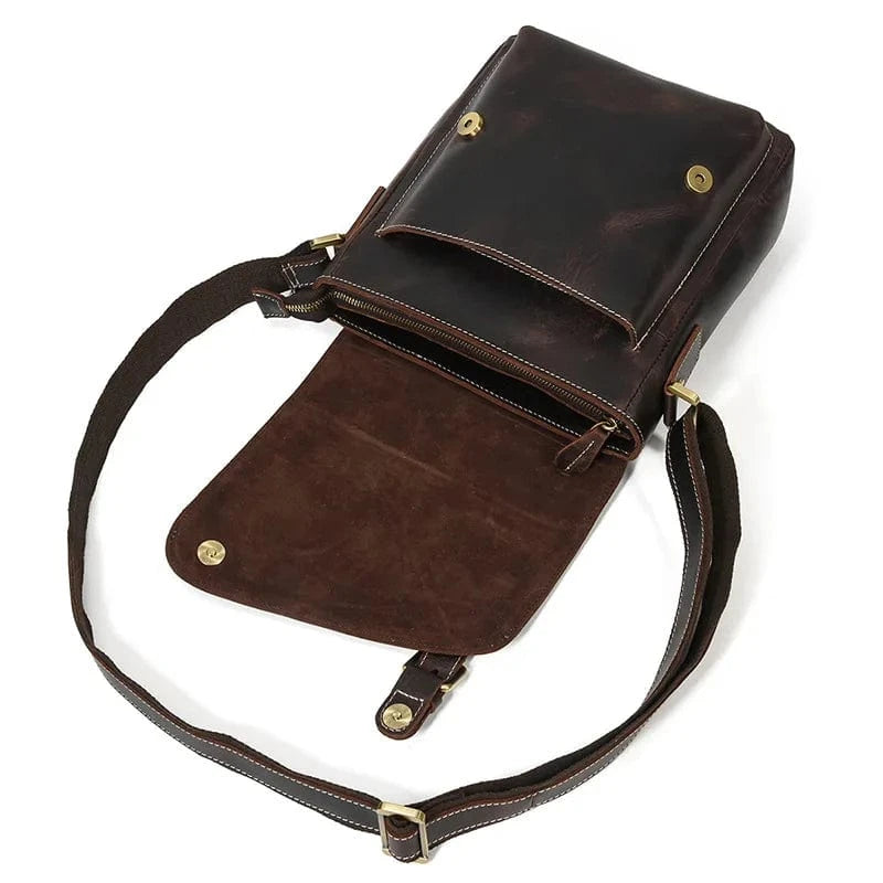 Vintage Leather Shoulder Bag Crossbody Handbag for Men and Women Messenger Bags