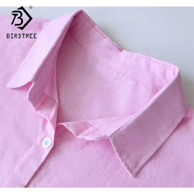 Vintage Solid Women Two Piece Set Cotton Linen Turn-down Collar Shirt Elastic Drawstring Pants High Waist Loose Plus Size S26001