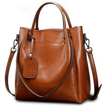 Vintage style Genuine leather women hand bags luxury ladies shoulder clutch tote bag oil custom design handbags for women