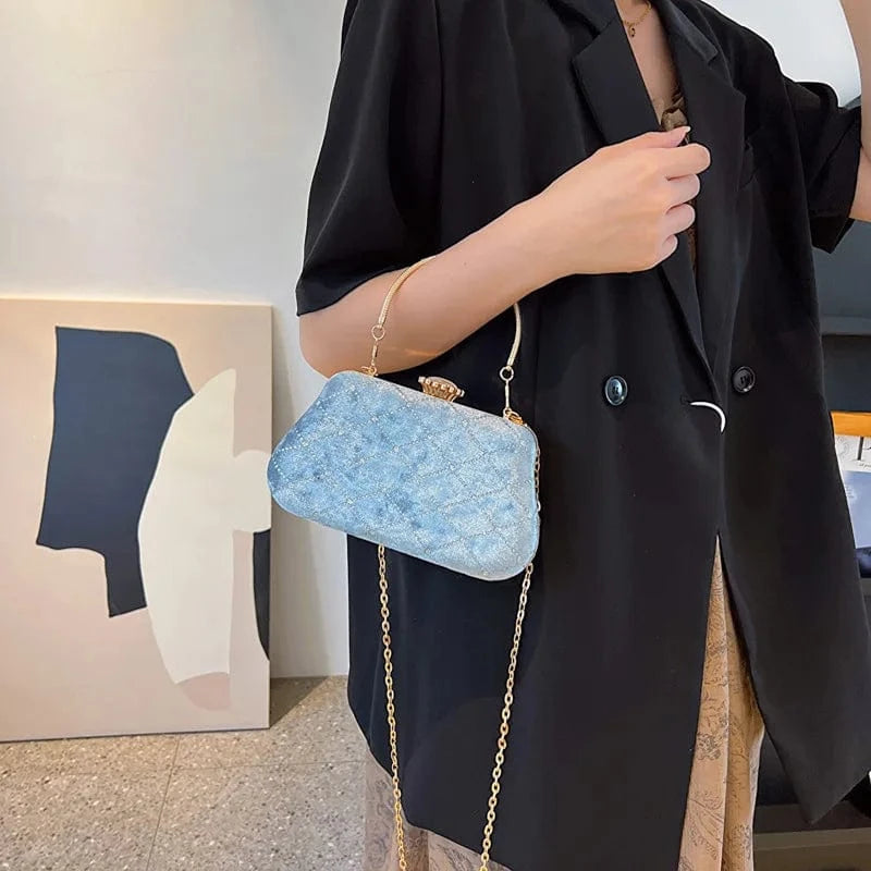 Vintage Women Party Box Clutch Bag Velvet Exquisite Design Elegant Clutches For Ladies Girls Wedding Purse Luxury Evening Bag