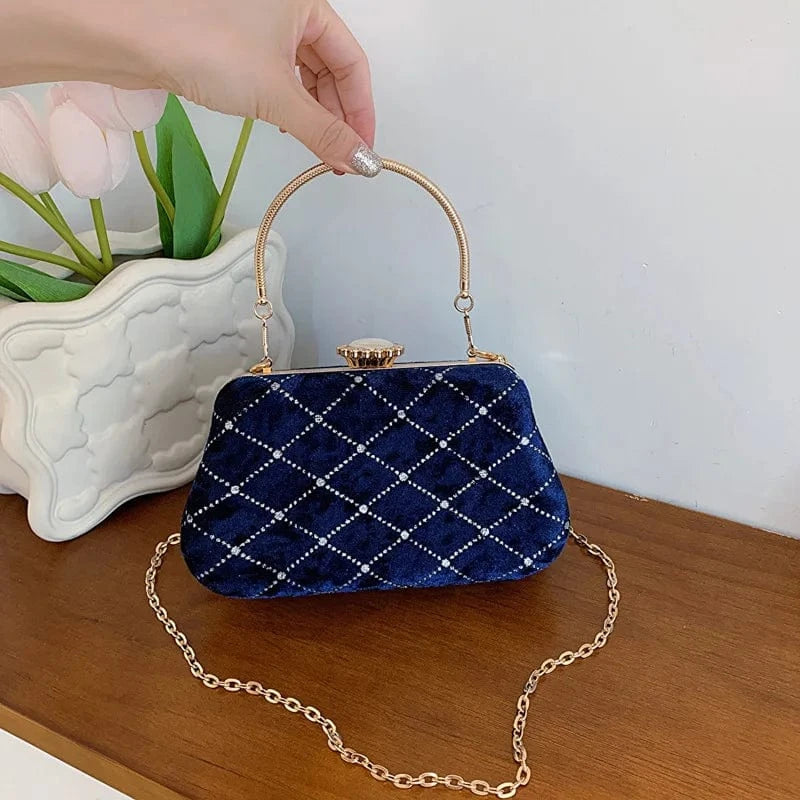Vintage Women Party Box Clutch Bag Velvet Exquisite Design Elegant Clutches For Ladies Girls Wedding Purse Luxury Evening Bag