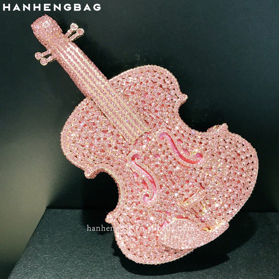 Violin1 Women pocket Lipstick Rainbow Violin diamond party skull handbag rhinestone ice cream clutch popcorn fox purse evening bags