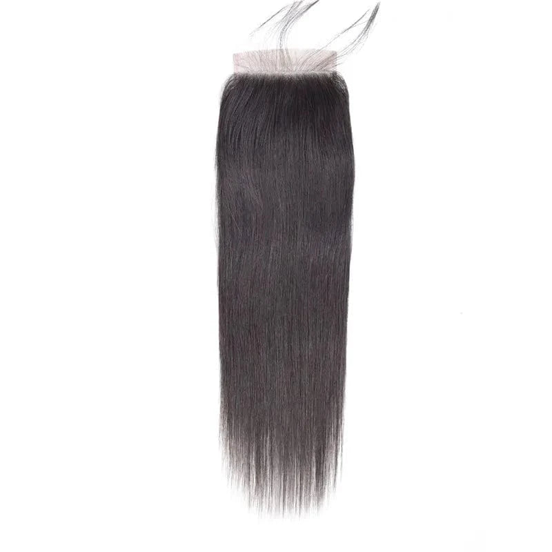 Virgin Hair Free Middle Three Parting Straight Wave Silk Top Closure Hair