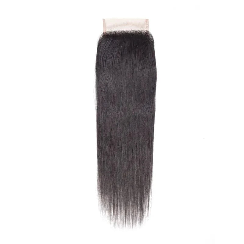 Virgin Hair Free Middle Three Parting Straight Wave Silk Top Closure Hair