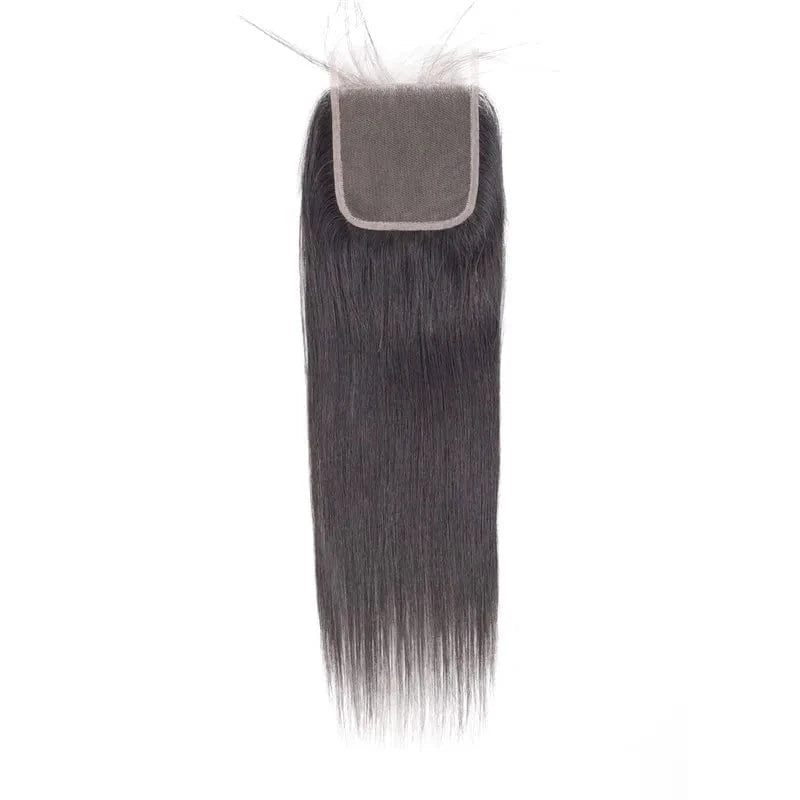 Virgin Hair Free Middle Three Parting Straight Wave Silk Top Closure Hair