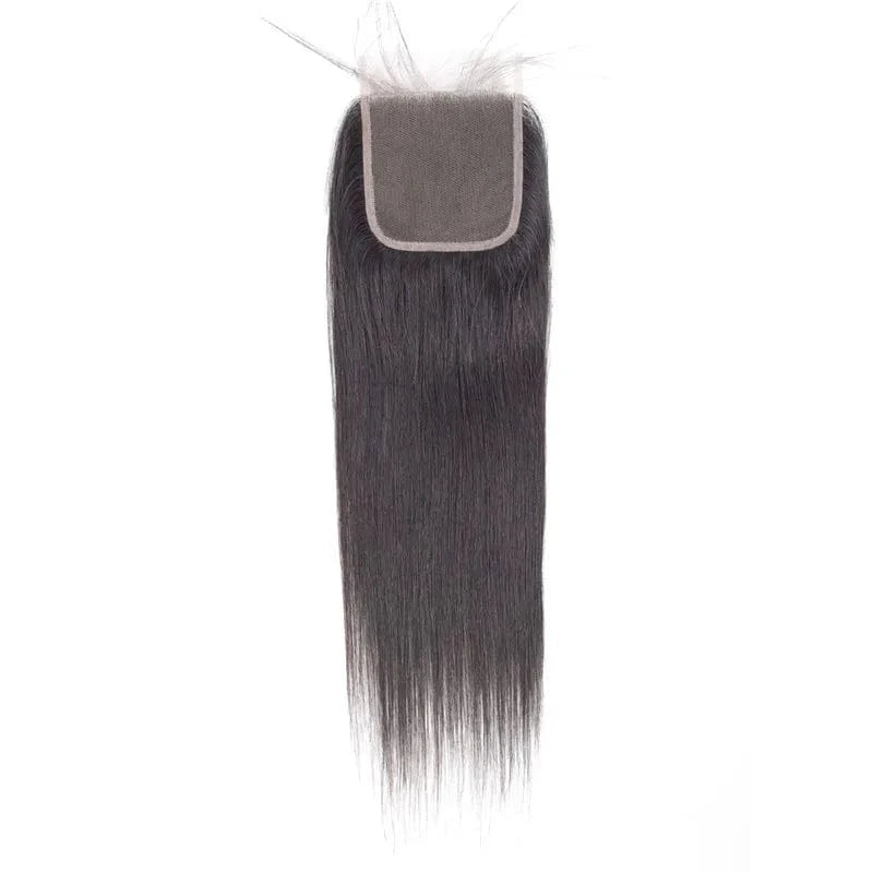 Virgin Hair Free Middle Three Parting Straight Wave Silk Top Closure Hair