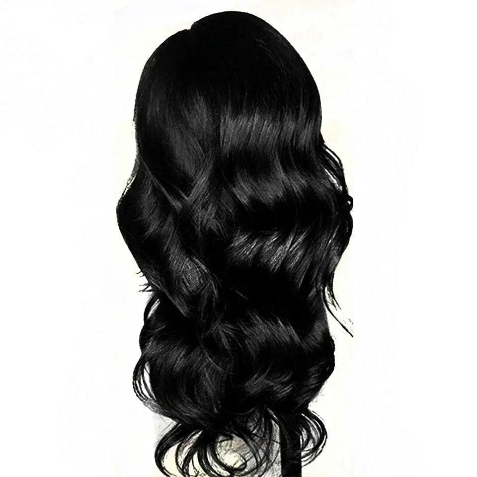 Virgin Natural Black Color Body Wave Wig Pre Plucked Bleached Knots Cuticle Aligned Glueless Lace Front Wigs