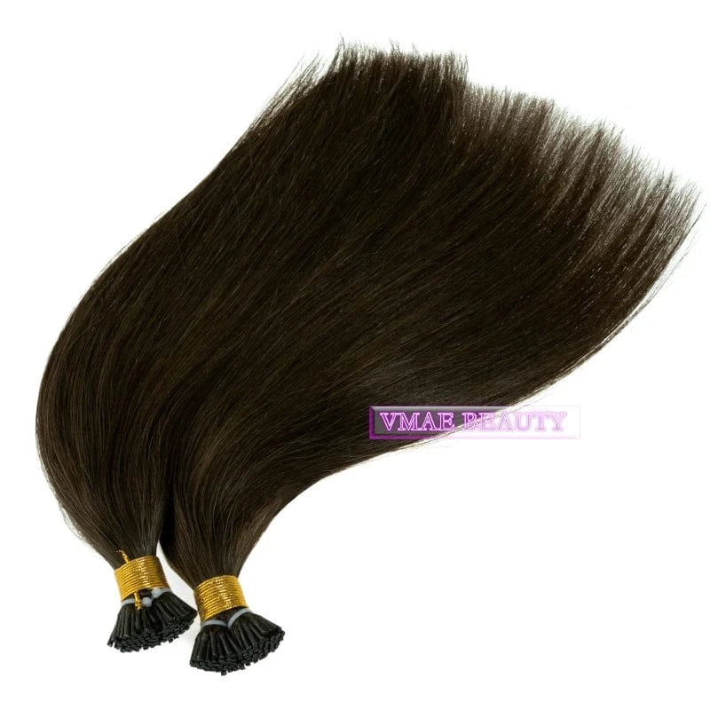 VMAE 100g Cuticle Aligned #1 #1b #2 #4 Bone Straight Double Drawn Raw Virgin Keratin Stick I Tip Human Hair Extensions Wholesale