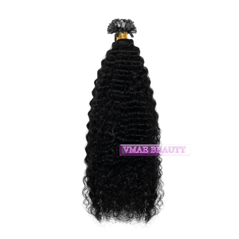 Vmae 4A 4B 3C Afro Kinky Curly Raw Vietnamese Nail K Tips Keratin 100% Human Remy Hair V U Flat I Tip Hair Extensions Human Hair
