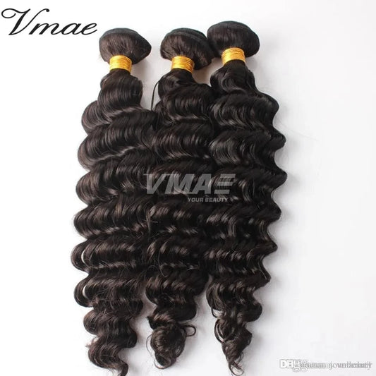 VMAE Brazilian 10 to 24 inch Natural 100g Deep Wave Weft unprocessed Deep Curly human Virgin Weave Bundles raw Hair Extension