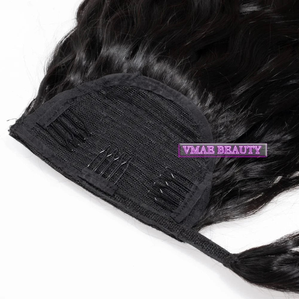 VMAE Brazilian 100g Raw Virgin Cuticle Aligned Hair Natural Wave Wrap Around Ponytail Human Hair Extensions