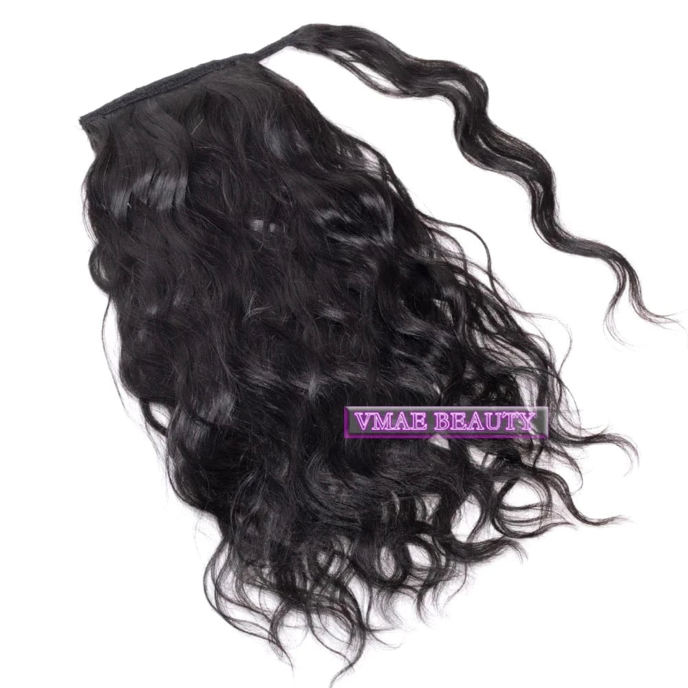 VMAE Brazilian 100g Raw Virgin Cuticle Aligned Hair Natural Wave Wrap Around Ponytail Human Hair Extensions
