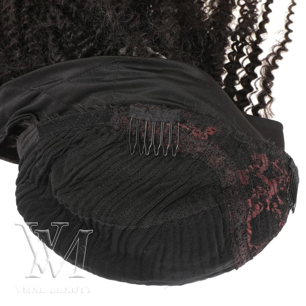 Vmae Burmese Virgin hair 130 Density nature color 3A 3B 3C 4A 4B 4C Afro kinky curly headband wigs Human Hair extensions
