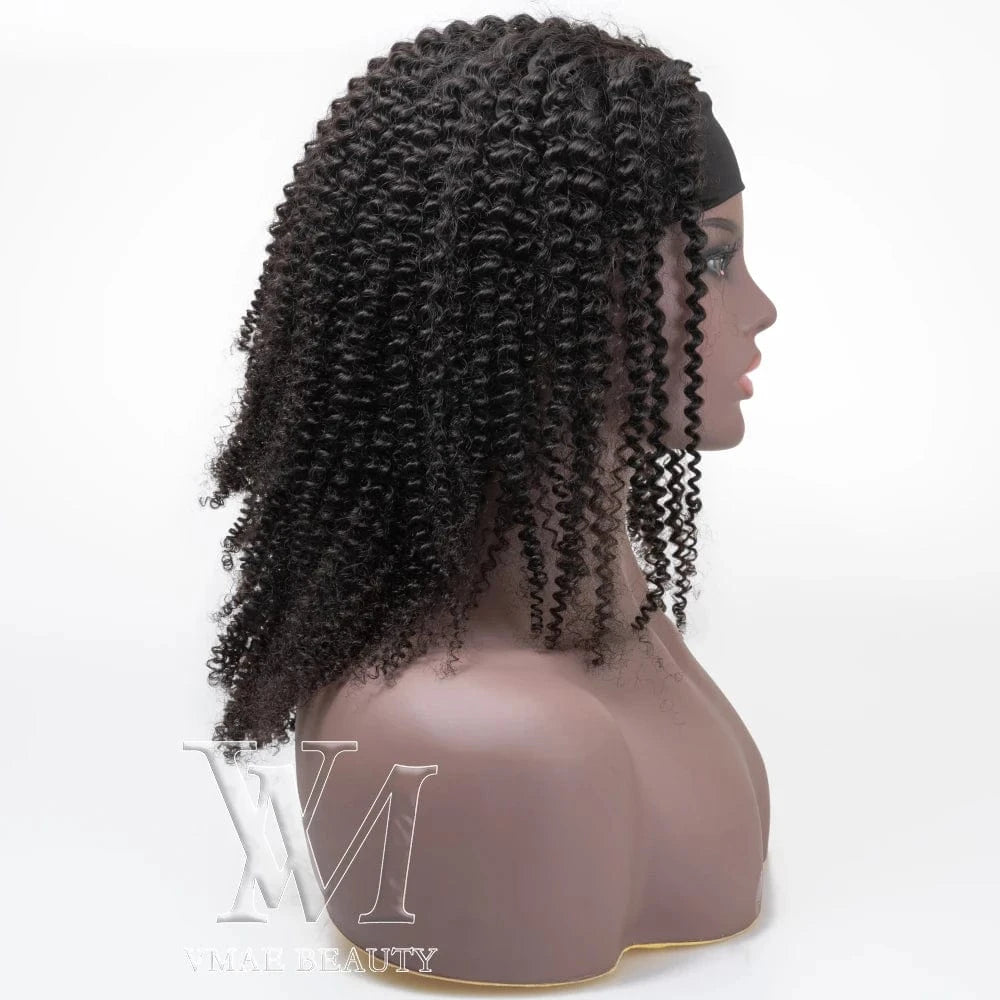 Vmae Burmese Virgin hair 130 Density nature color 3A 3B 3C 4A 4B 4C Afro kinky curly headband wigs Human Hair extensions