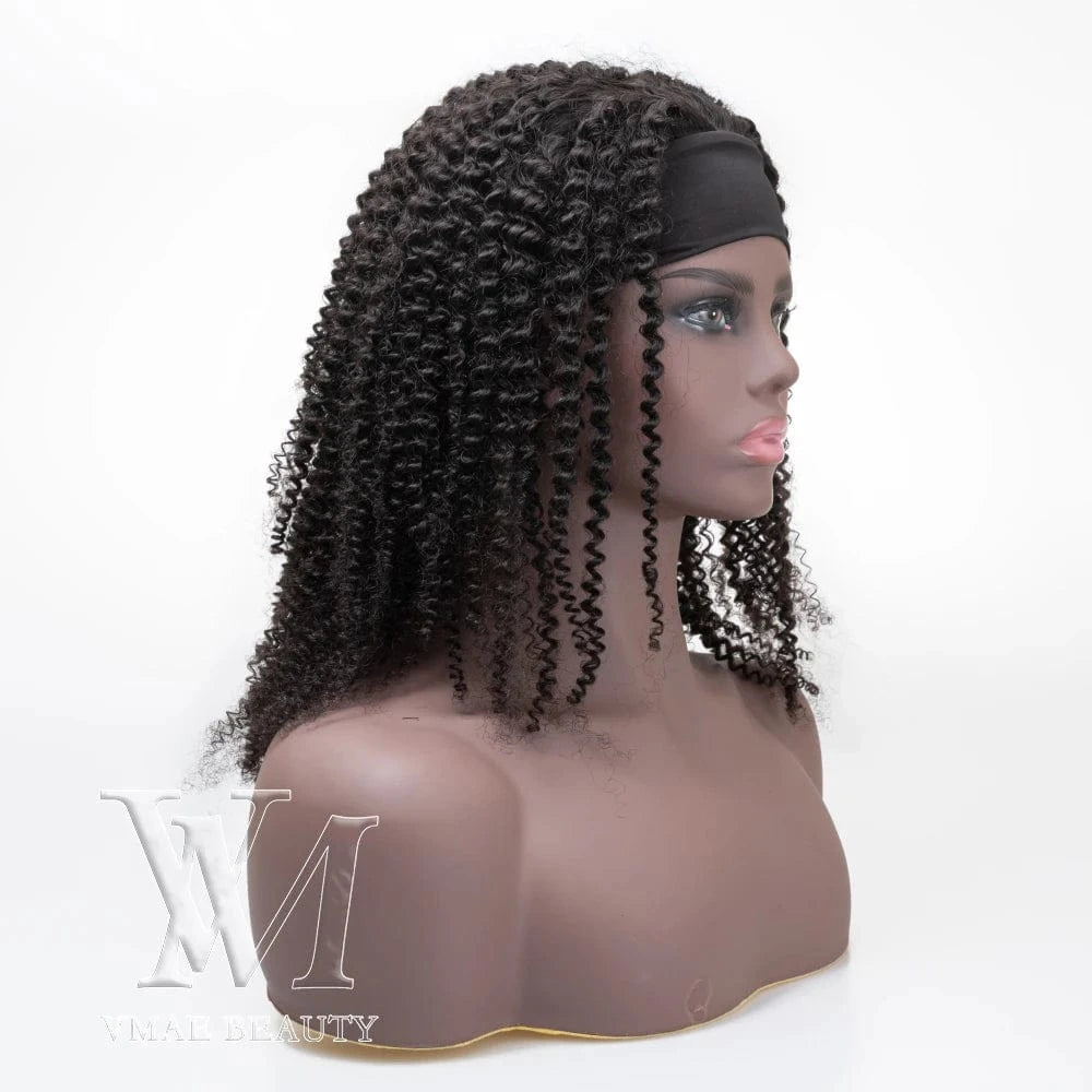 Vmae Burmese Virgin hair 130 Density nature color 3A 3B 3C 4A 4B 4C Afro kinky curly headband wigs Human Hair extensions