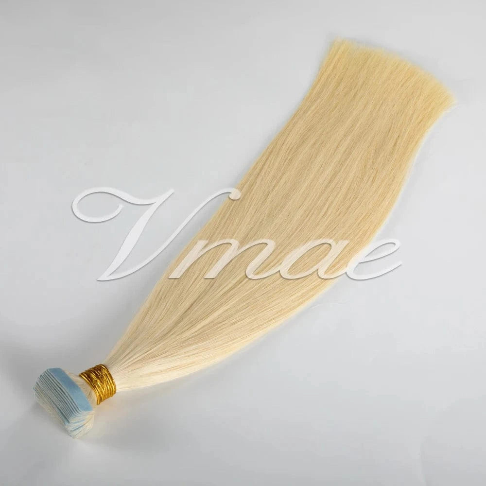 VMAE European Blue Pink Purple #60 Skin Weft Straight Double Drawn 40 Pieces 100g Remy Raw Human Tape In Hair Extension