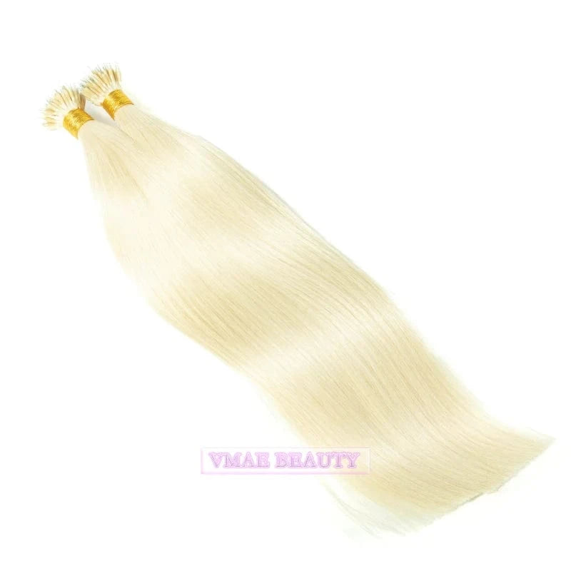 VMAE High Quality 13A Virgin Micro Link Hair 100g Full End 60# Light Color Micro Ring Loop Human Hair Extension