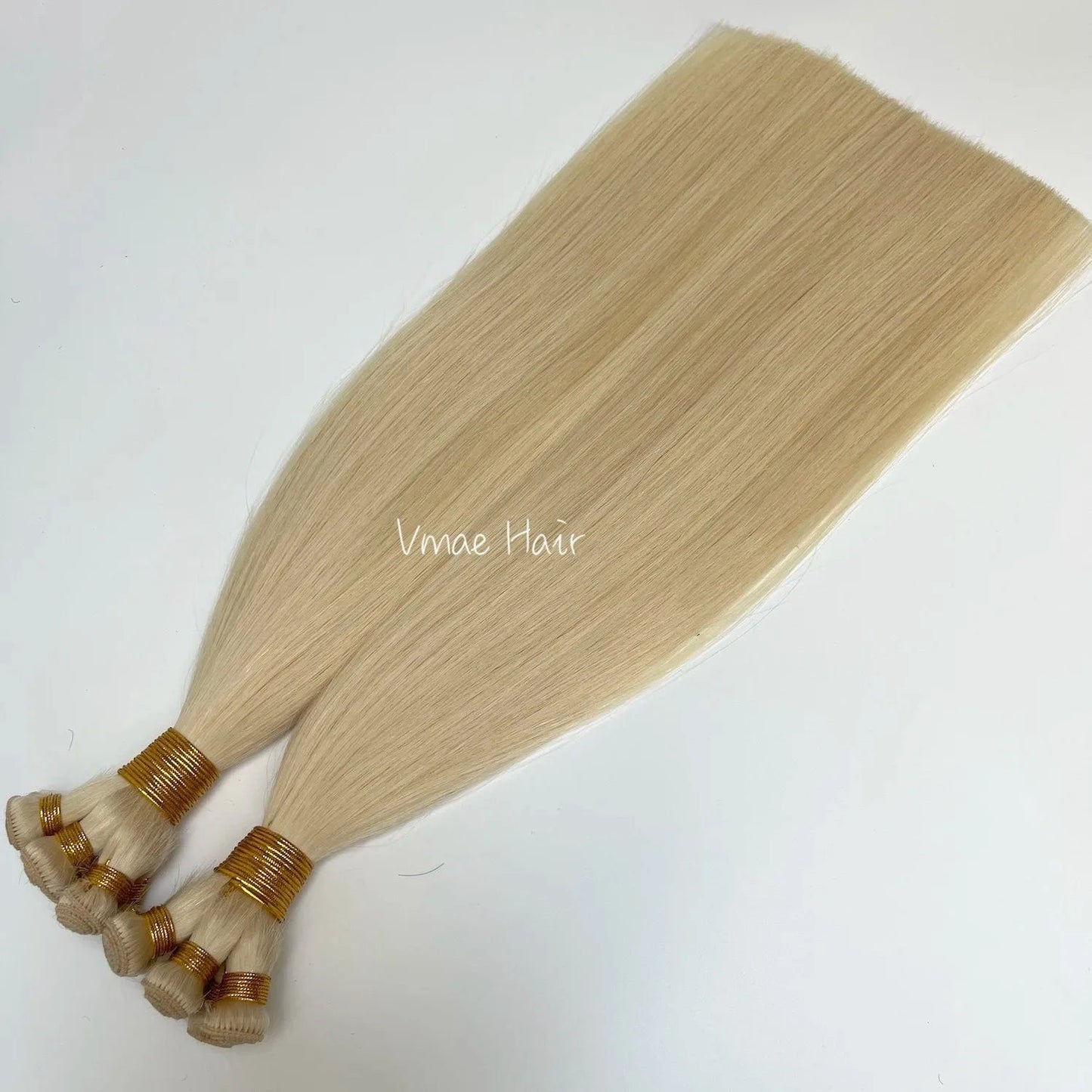 VMAE High Quality Full Cuticle Aligned Virgin Hair Weft 60# Light Color Straight Handtied Human Hair Extension