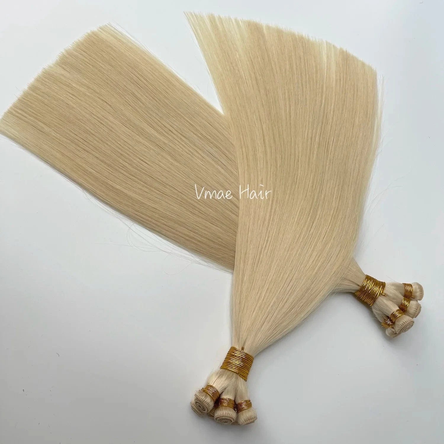 VMAE High Quality Full Cuticle Aligned Virgin Hair Weft 60# Light Color Straight Handtied Human Hair Extension