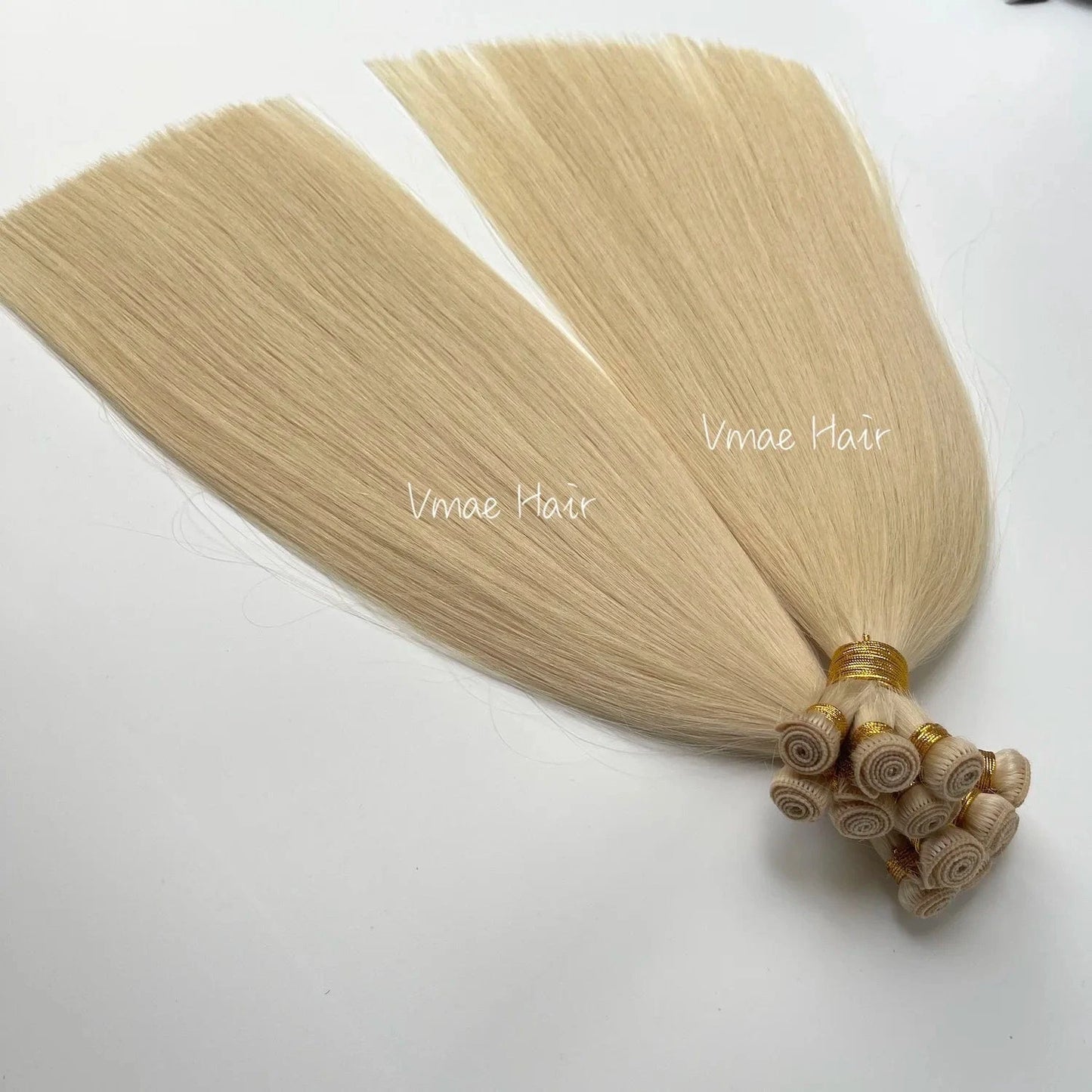 VMAE High Quality Full Cuticle Aligned Virgin Hair Weft 60# Light Color Straight Handtied Human Hair Extension