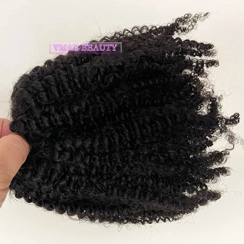 VMAE High Quality Kinky Curly Virgin Indian Hair Handtied Feather Hair Keratin Knots Hair Extensions