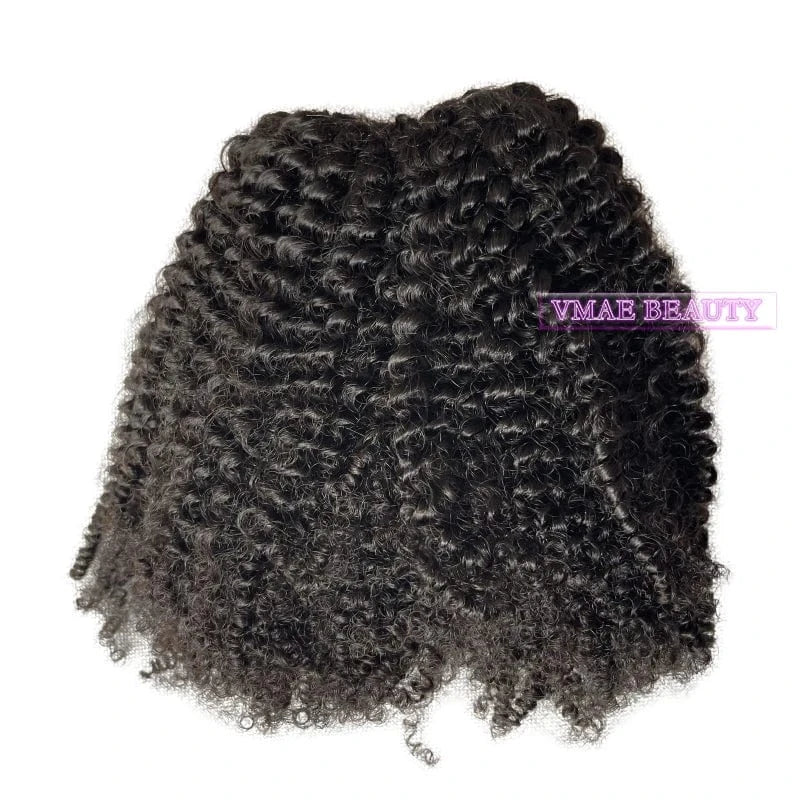 VMAE High Quality Kinky Curly Virgin Indian Hair Handtied Feather Hair Keratin Knots Hair Extensions