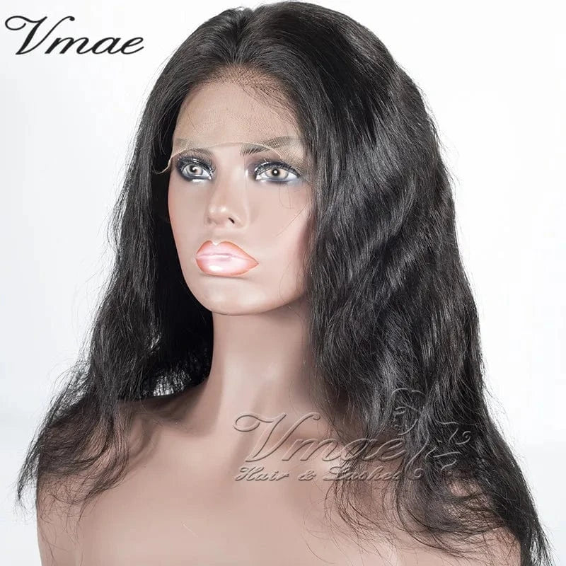 VMAE Hot Selling 130 150 Density Peruvian Indian Body Wave Straight Virgin Human Hair Full Lace Wigs