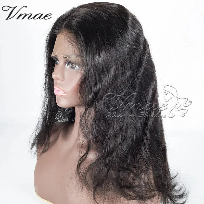 VMAE Hot Selling 130 150 Density Peruvian Indian Body Wave Straight Virgin Human Hair Full Lace Wigs
