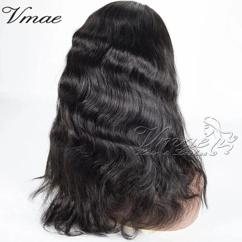 VMAE Hot Selling 130 150 Density Peruvian Indian Body Wave Straight Virgin Human Hair Full Lace Wigs